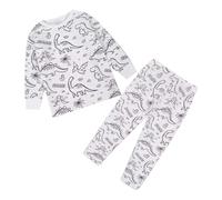 Boys' Girls'Colorable Pyjamas Cute Dinosaur Kids Toddler DIY Hand Painted Pjs Funny Cartoon Clothes Set 100% Cotton Sleepwear Long Sleeve Sweatshirt Elasticated Waist Pants Nightwear Outfit 1-7 Years