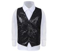 Boys Glitter Stage Performance Vest Sleeveless Sequin Top for Hosting Events Kids Shows and Party Wear Girls Carnival Cardigan Jumper Age 11 3 Year Old Boy Clothes White Crop Girl