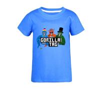 Boys' Gorilla Tag Gaming T-Shirt Kids 3D Graphic Print Short Sleeve Crewneck Top Tee Red Black Sizes 4-13 Years (UK, Age, 7 Years, 8 Years, Regular, Blue)