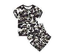 Boys Graphic Tee Shorts Summer Casual Fashion Matching Crew Outfit Set Kids, Soft Breathable Lightweight Comfortable Playful Sporty Stylish Cool Adorable #D Grey