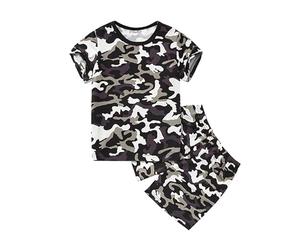 Boys Graphic Tee Shorts Summer Casual Fashion Matching Crew Outfit Set Kids, Soft Breathable Lightweight Comfortable Playful Sporty Stylish Cool Adorable #D Grey