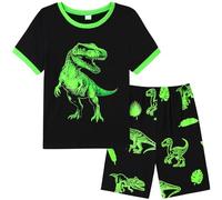 Boys Green Dinosaur Pyjamas Set, Kids Dino Short Sleeve Nightwear 5-6 Years