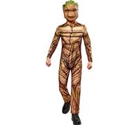 Boys Groot Marvel Comics Cosplay Jumpsuit Fancy Dress Deluxe Kids Costume