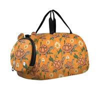 Boy's Gym Duffel Bag with Shoes Compartment Multifunctional Kids Overnight Bag for Boys and Girls Funny Eastern Box Turtle Reptile