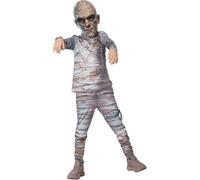 Smiffys Universal Monsters Mummy Costume Top, Trousers & EVA Mask, Officially Licensed Classic Universal Monsters Fancy Dress, Child Dress Up Costumes