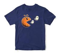 Boys Halloween T Shirt Funny Arcade Games Gaming Pumpkin Ghosts Trick Or Treat Kids Top, 7-8 Years, Navy