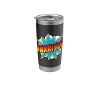 Boys Harrison Name Comic Book Superhero Stainless Steel Insulated Tumbler