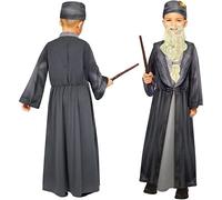Amscan Childs' Official Dumbledore Movie Wizard Fancy Dress Costume Grey 10-12 Years