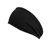 Boys Headbands for Sports Men and Women Summer Fashion Outdoor Leisure Sports Elastic Solid Color Hairband Open End Headbands (Black, One Size)
