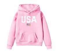 Boys Hoodie Child Sweatshirt Plain Long Sleeve Top Regular Fit Activewear Outfit Back to School Shirts Tops for Childrens Unisex Age 2-13 Years Pink