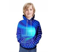 Boys Hoodie Child Sweatshirt Print Hooded Long Sleeve Top Regular Fit Activewear PE School Warm Coats Gaming Gifts Blue