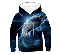 Boys Hoodie Girls Hooded Top Sweatshirt Plain Children's Pullover Jumper Varsity Gaming Gifts Dark Blue
