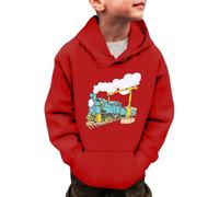 Boys Hoodie Kids Winter Warm Fleece Pullover Dinosaur Print Sweatshirts Teen Boys Long Sleeve T shirt Jumper Hooded Sweat with Pocket Casual Fashion Children Hoody Tops Age (1#2-Red, 11-12 Years)
