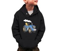 Boys Hoodie Kids Winter Warm Fleece Pullover Dinosaur Print Sweatshirts Teen Boys Long Sleeve T shirt Jumper Hooded Sweat with Pocket Casual Fashion Children Hoody Tops Age (1#3-Black, 13-14 Years)