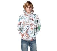 Boys Hoodie Unisex Top Jacket Sports Casual Wear Children's Pullover Sweatshirt Regular Fit Activewear School Age 7-13 Years White