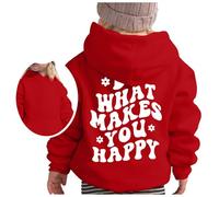 Boys Hoodie Warm Hooded Pullover Graphic Outfits Breathable, Lightweight Regular Fit Activewear Gaming Hoody for Kids Spring Summer Walking Red
