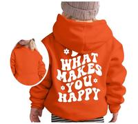 Boys Hoodie Warm Hooded Pullover Graphic Outfits Breathable, Lightweight Regular Fit Activewear Gaming Hoody for Kids Spring Summer Walking Orange