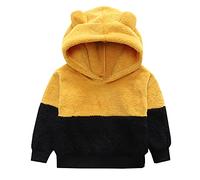 Boys Hoodie Warm Hooded Pullover Plain Sweatshirt Children's Jumper Gaming Hoody for Kids Unisex Age 2-13 Years Yellow