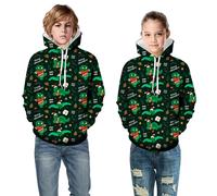 Boys Hoodie Warm Soft Pullover Sweatshirt PE School Sweat Long Sleeve Top Comfortable Hooded Trending Jacket for Kids Age 5-13 Years Black