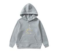 Boys Hoodie Warm Soft Pullover Sweatshirt Sports Casual Wear with Pocket Hooded Jumper Varsity for Childrens Unisex Age 2-13 Years Grey