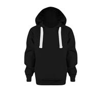 Boys’ Hoodies Kids Unisex Fleece Pullover Hoodie Cotton Long Sleeve Costume with Pocket Regular Fit Activewear School Top for Spring Summer Walking Black