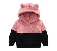 Boys’ Hoodies Kids Unisex Fleece Pullover Hoodie Plain Sweatshirt with Pocket Comfortable Hooded Outfit Back to School Shirts Tops for Girls Pink