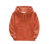 Boys’ Hoodies Kids Unisex Fleece Pullover Hoodie Sports Casual Wear Children's Sweatshirt Regular Fit Activewear School Top Age 7-13 Years Orange