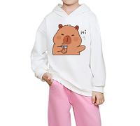 Boys Hoodies Street Dance Comfortable Knit Pullover Sweatshirt Reflective Print Long Sleeve Casual Wear Western Fashion Teen Kids Age 8 to 14 Years(White, 4-5 Years)