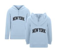 Boys’ Hoodies Sweatshirts Girls Unisex Jumper Child Sweatshirt Graphic Outfits Long Sleeve Top Regular Fit Activewear Outdoor Uniform Ages 3-16 Years Light Blue