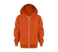 Boys’ Hoodies Warm Hooded Pullover Print Sweatshirt New Casual Fashion Jumper Outfit Back to School Shirts Tops Age 7-13 Years Orange