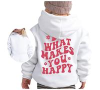 Boys’ Hoodies Warm Soft Pullover Sweatshirt Sports Casual Wear Long Sleeve Top Regular Fit Activewear PE School Coats for Girls White