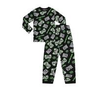 Boys I Paused My Game To Be Here Gaming Long Fleece Twosie Pyjama Set Kids PJs (9-10 Years) Black