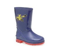 Boys Infant Navy Wellington Boot with Yellow Digger Motif 6 (24)