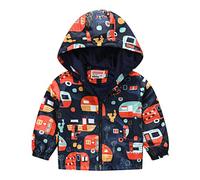 Boys Jackets Kids Softshell Jacket Zip Up Jumper Print Windproof Windbreaker Machine Washable Lined Hoodie For Autumn, Winter, Hiking Outdoors