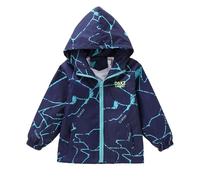 Boys Jackets Kids Windbreaker Graphic Zipped Jacket Print Windproof Hooded Zip Long Sleeve Coat Outwear For Autumn, Winter, Wet Weather