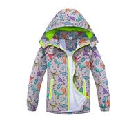 Boys' Jackets School Hooded Coat Graphic Zipped Jacket Outdoor Wind Resistant Machine Washable Breathable Childrens For Autumn, Winter, Wet Weather