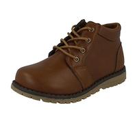 Boys JCDees Trendy Lace Up Ankle Boots - Brown Synthetic - UK Size 9 - EU Size 27 - US Size 10