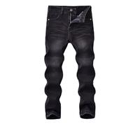 Boys Jeans Joggers, Boys Jeans High Street Korean Style Casual Solid Color Pants For Kids Comfortable Elastic Waist Durable Denim Trousers For Spring And Autumn