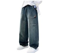 Boys Jeans Slim Fit, Boys Cargo Trousers with Multiple Pockets Regular Fit Fully Elastic Waist Comfortable Casual Pants for Children Age 4 to 12 Years