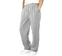 Boys Joggers Jogging Pant Plain Bottoms Fleece Casual School Trouser Fully Elasticated Trousers Adjustable Waist Slim for Camping Travelling Grey