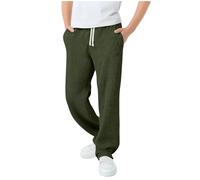 Boys Joggers Waffle Baggy Jogging Tracksuit Bottoms, Straight Leg Open Hem Sweatpants Elastic Waist Drawstring Sports Trousers Casual Pe School Winter Pants Army Green 10-11 Years