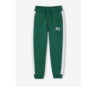 Boys' joggers with side stripe green