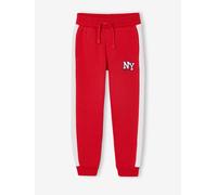Boys' joggers with side stripe red