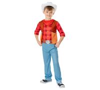 Boys Jon Dino Ranch Dinosaur Cartoon Cowboy One Piece Fancy Dress Kids Costume