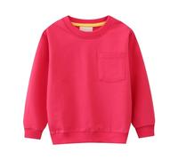 Boys Jumper Girls Unisex Plain Sweatshirt Sweater Jumber Full Sleeve Cotton Casual Top School Size Age 5-13 Years Hot Pink