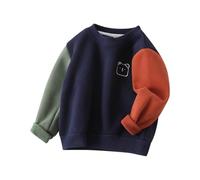 Boys Jumper T-Shirt Plain Sweatshirt Crewneck Pullover for Toddler Cotton Casual Clothes Size Age 5-13 Years Navy