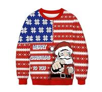 Boys Jumpers 4-5 Years - Doodle Print Boys Crewneck Sweatshirt Casual Graphic Pullover Soft Fleece Top for Kids Holiday Party (Red 10-11 Years)