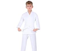 Boys Karate Gi Complete Arts Training Outfit for Kids Taekwondo Practice with Belt and Pants White