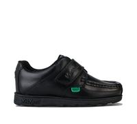 Boy's Kickers Children Fragma Lo Strap Leather Shoe in Black School