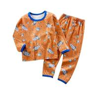 Boys Kids Baby Toddler Infant Children Space Rocket Spaceship Soft Comfortable Pyjama Set Ages 3 to 4 Orange